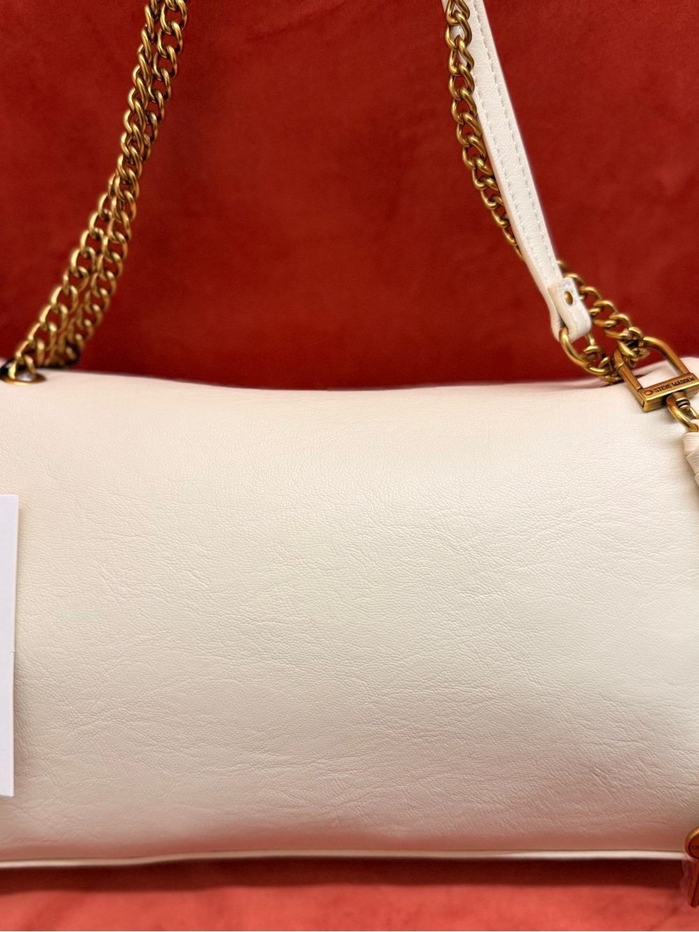 Steve Madden Cream Shoulder Bag with Gold Chain - Picture 6 of 6